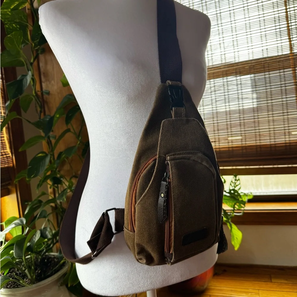 Flish Unisex Canvas Outdoor/Travel Crossbody Shoulder Multi-Pocket Messenger bag